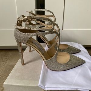 Jimmy Choo Lancer 100 Platinum Ice Pumps Size 40.5 Worn Once Excellent Condition